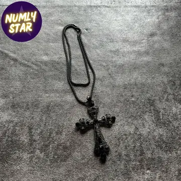 archive grunge cross necklace rhinestone