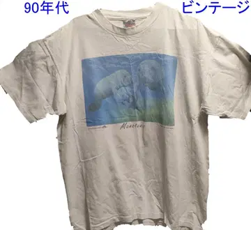 90년대 빈티지 Manatees 포토 티셔츠
