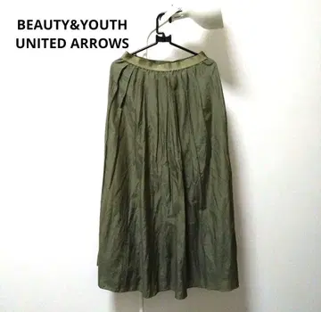 BEAUTY&YOUTH UNITED ARROWS 플레어 스커트 올리브색
