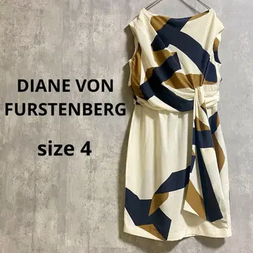 DIANE von FURSTENBERG 실크 무릎 기장 원피스 리본