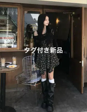 언밸런스 헴 플라워 미니 원피스 emmy