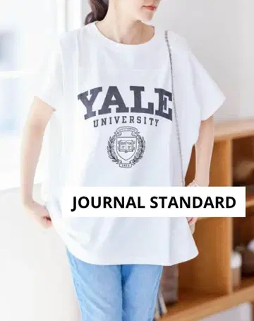 JOURNAL STANDARD 칼리지 로고 빅 풀오버 화이트