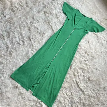 ZARA 자라 롱 원피스 반팔 그린 XS