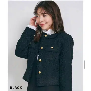 BASEMENT 블랙 트위드 자켓