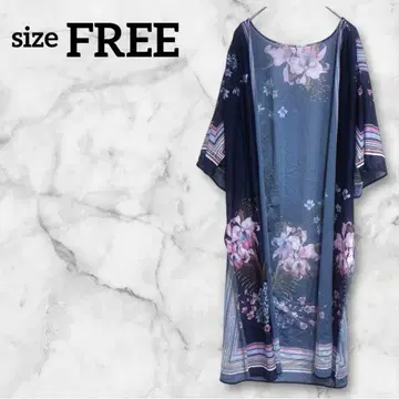 가디건 [FREE] 꽃무늬 네이비
