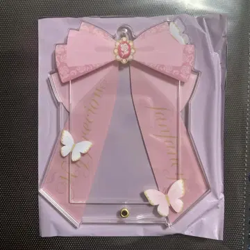 카와구치 한정 포토 카드 아크릴 프레임 리본 파피용 핑크 1점
