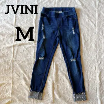 JVINIFashion [M] 데미지 데님 팬츠 데님 청바지 펄