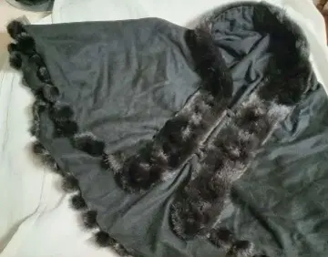블랙 기모노 판초 케이프