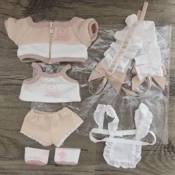 인형 옷 20cm 저지 메이드 세트 핑크 베이지