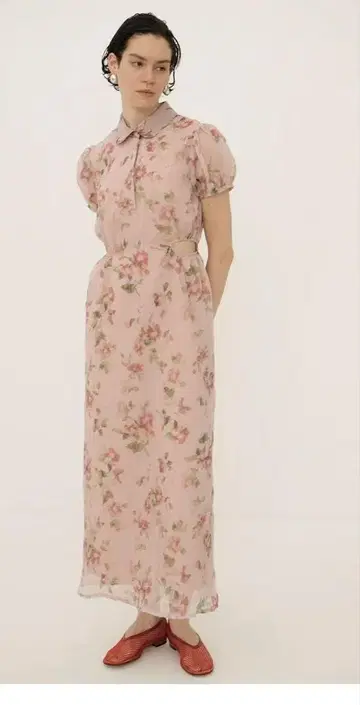 CLANE SHEER FLOWER MINI PUFF ONEPIECE