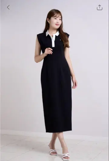 herlipto French Sleeve Polo Long Dress