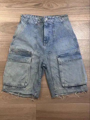 ZARA 데님 블루 카고 숏팬츠