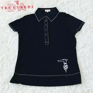 트루사르디 피케 셔츠 자수 2way 블랙