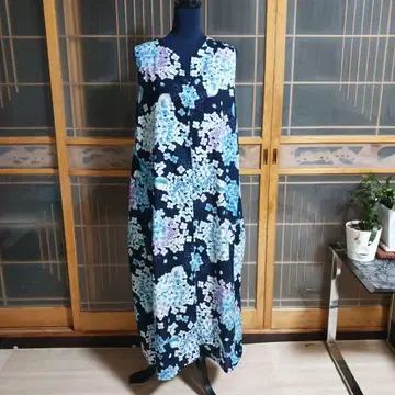유카타 리메이크. 수국 무늬의 귀여운 롱 아빠빠를 만들어 버렸습니다.