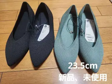 GU 플랫슈즈 23.5cm 블랙 그린 세트
