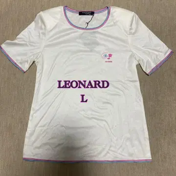LEONARD L 화이트 티셔츠 면 100%