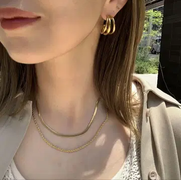 새상품 미사용 [BLATE] 써지컬 디자인 2연 necklace
