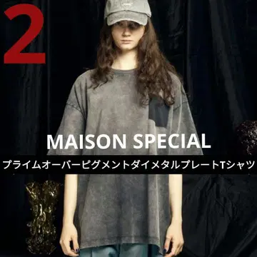 MAISON SPECIAL 케미컬 오버다이 가공 메탈 플레이트 T셔츠 2