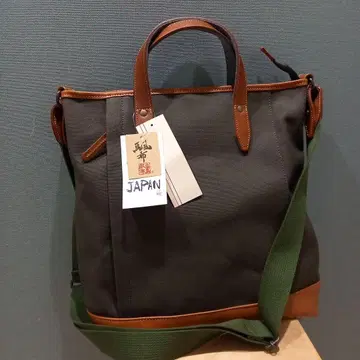 다크 그린 토트백 일본제 다카시마 캔버스
