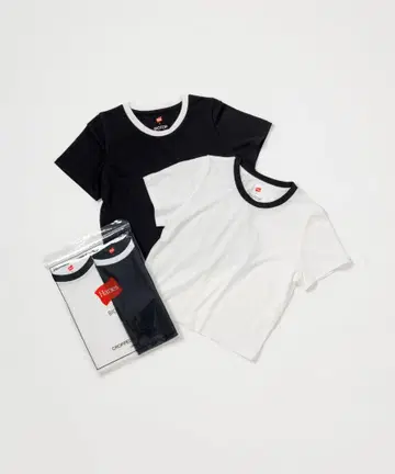 Hanes for BIOTOP CROPPED T 2P TRIM