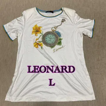 LEONARD 꽃무늬 프린트 반팔 티셔츠 L 사이즈