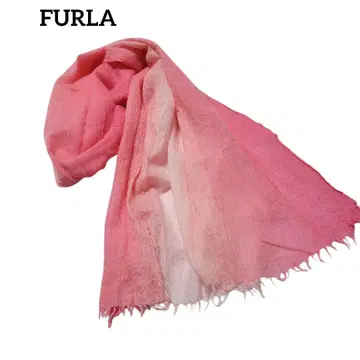 FURLA 스톨 166 x 44 그라데이션 프린지 핑크 울