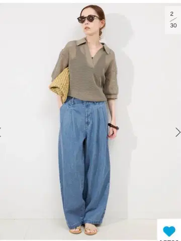 LEDENIM 탭 팬츠 38