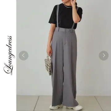 새상품 Loungedress 서스펜더 버클 팬츠 라운지드레스 그레이