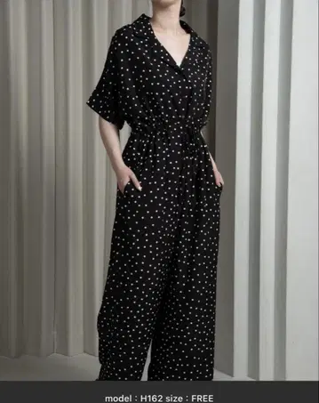 waist ribbon rafu all in one 도트