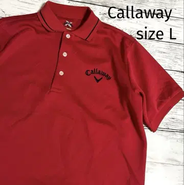 캘러웨이 반팔 L 피케 셔츠 자수 로고 무지 레드 Callaway