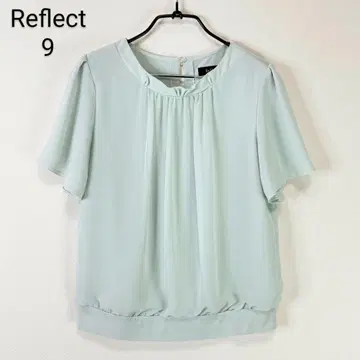 Reflect 프릴 넥 블라우스 민트 그린