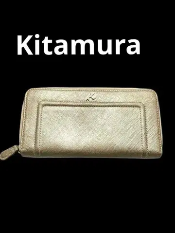 키타무라 Kitamura 장지갑 라운드 지퍼 골드