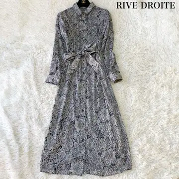 RIVE DROITE 페이즐리 무늬 롱 셔츠 원피스 벨벳