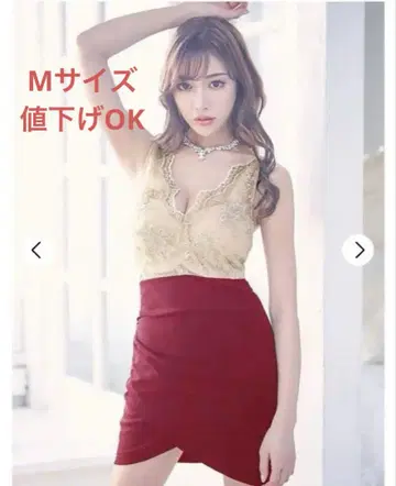골드 레이스 미니 드레스 M