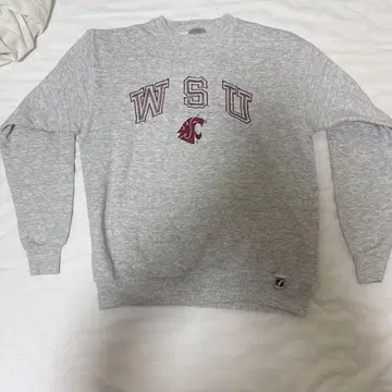 WSU 크루넥 맨투맨 (그레이) "WSU" 자수 로고 + 카우거 심볼