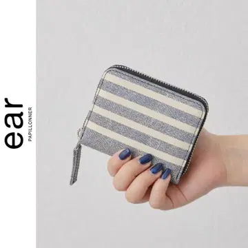 새상품 이아파피요네 perche 자바라 접이식 지갑 블랙 천연 가죽