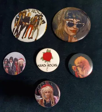 희귀 HANOI ROCKS 캔뱃지 세트