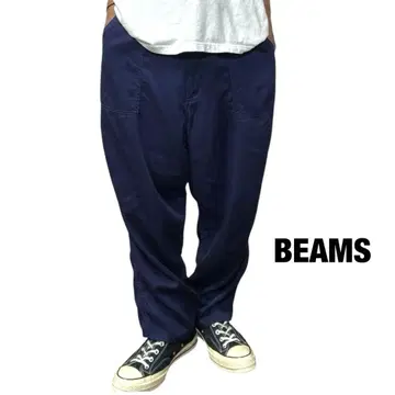 BEAMS 이지 베이커 팬츠 와이드 퍼티그 밀리터리 23SS
