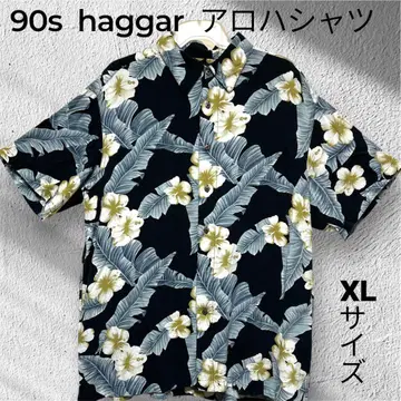 90s haggar 해거 레이온 알로하 셔츠 꽃무늬 플라워 프린트