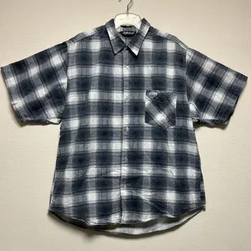 90년대 Billabong 빌라봉 옴브레 체크 반팔 셔츠 USA 제작 L