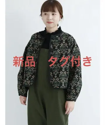 사만사 모스모스 고블랑 직조 꽃무늬 자수 노카라 자켓
