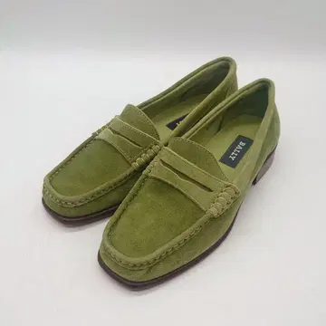 BALLY 여성용 스웨이드 가죽 코인 로퍼