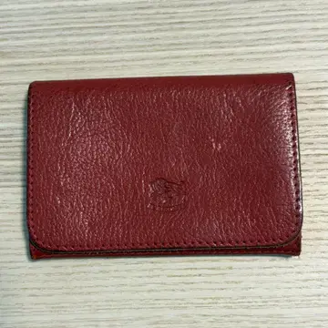 ILBISONTE 가죽 빨간색 명함지갑