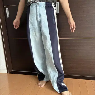 로데오 크라운 데님 저지 사이드 라인 네이비 스톤 워시
