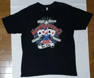 ALSTYLE Hawleywood's 로커빌리 스컬 블랙 티셔츠