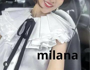 milana 미라나 플리츠 칼라 슬리브리스 블라우스 프릴 리본