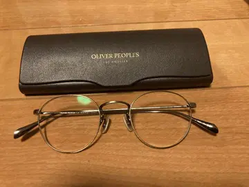 OLIVER PEOPLES 실버 라운드 안경 케이스 포함