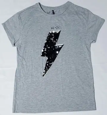 스트라디바리우스 AC/DC 스팽글 그레이 티셔츠