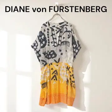 새상품급 DIANE von FURSTENBERG 튜닉 올 패턴 오렌지