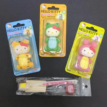 헬로키티 칫솔 & 칫솔 홀더 4개 세트